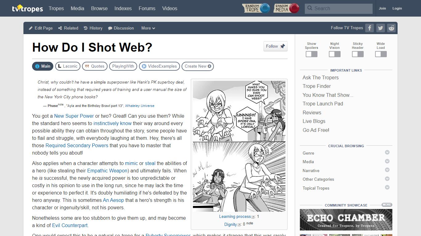 How Do I Shot Web? - TV Tropes