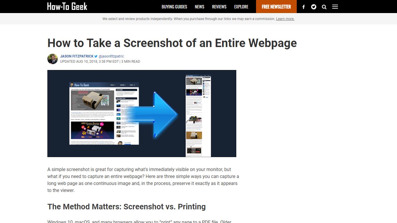 How to Take a Screenshot of an Entire Webpage - How-To Geek