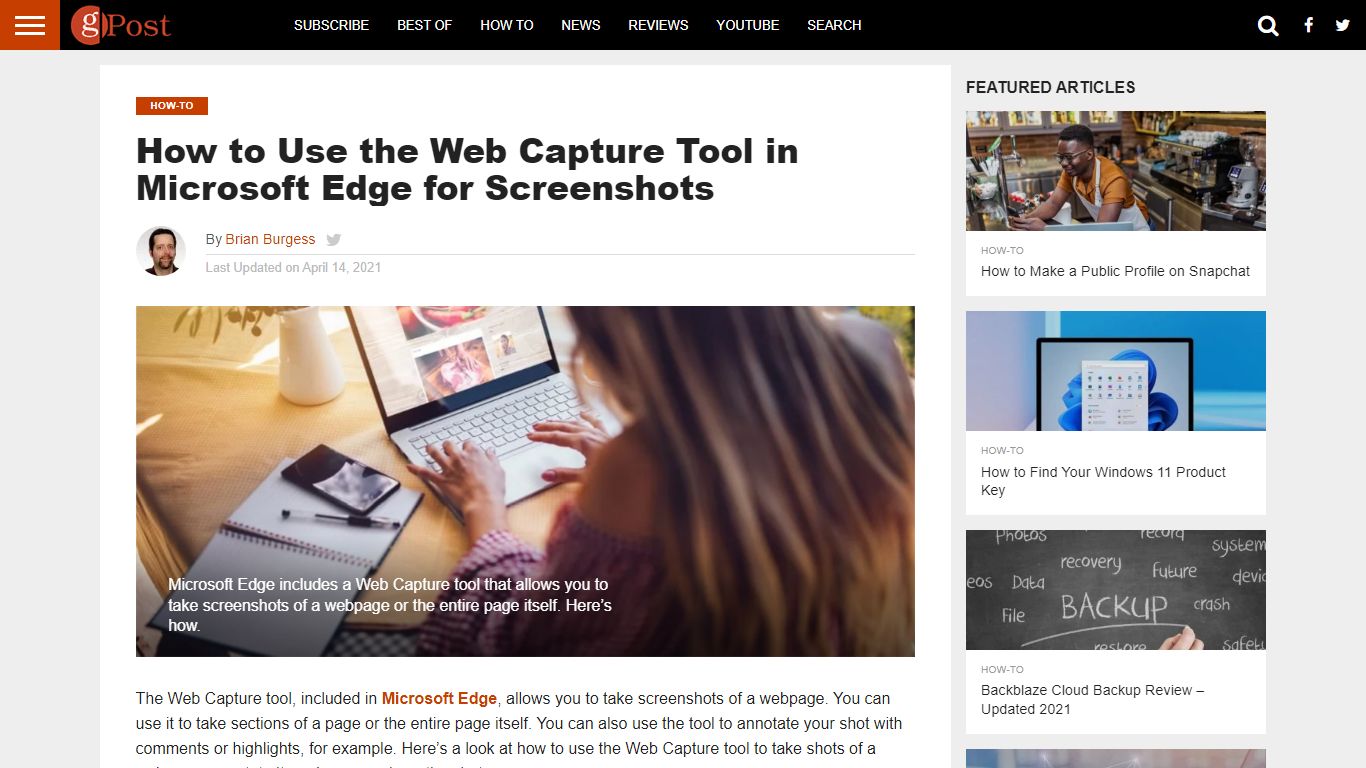 How to Use the Web Capture Tool in Microsoft Edge for Screenshots